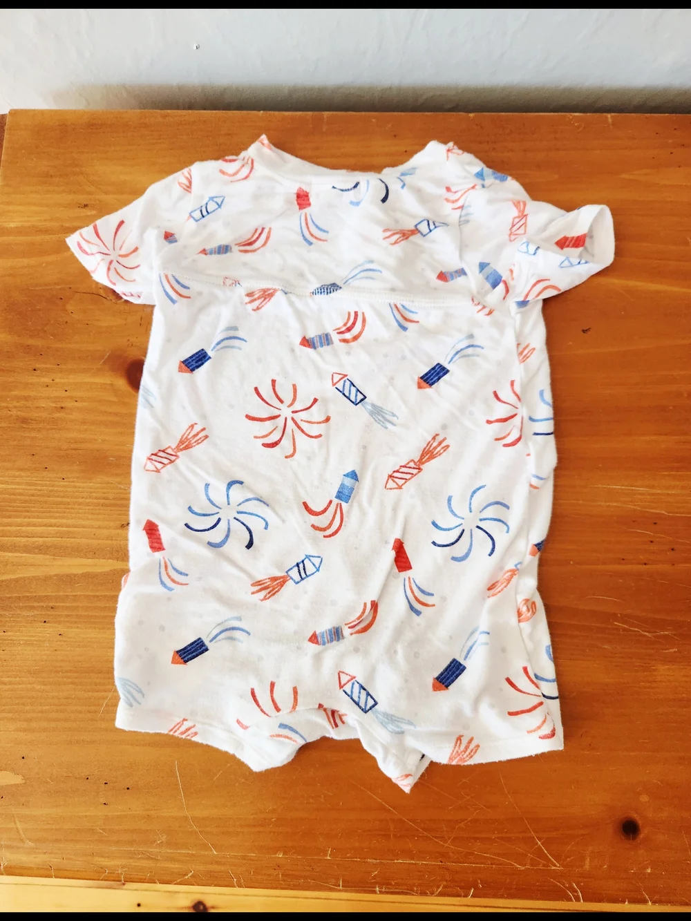 Angel Dear 3-6 Month Bamboo Shortie with Firework Print